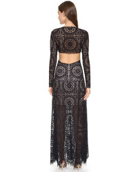 Robe de soirée en dentelle noire Temperley London