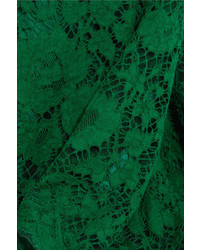 Robe de soirée en dentelle ornée verte Dolce & Gabbana