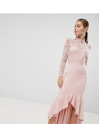 Robe de soirée en dentelle rose City Goddess Petite