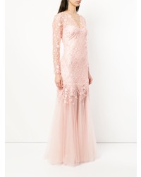 Robe de soirée en dentelle rose Tadashi Shoji