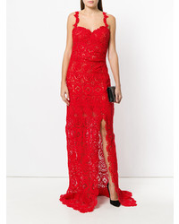 Robe de soirée en dentelle rouge Ermanno Scervino