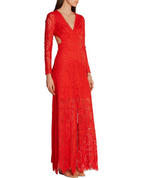 Robe de soirée en dentelle rouge Temperley London