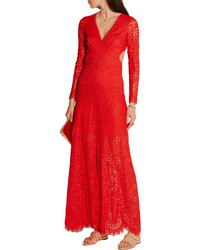 Robe de soirée en dentelle rouge Temperley London