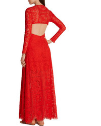 Robe de soirée en dentelle rouge Temperley London