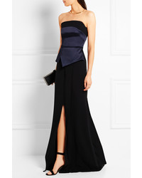 Robe de soirée en satin bleu marine Roland Mouret