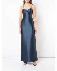 Robe de soirée en satin bleu marine Sachin + Babi