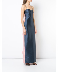 Robe de soirée en satin bleu marine Sachin + Babi