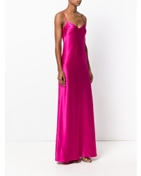 Robe de soirée en satin fuchsia Galvan