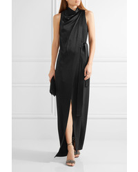 Robe de soirée en satin noire Halston