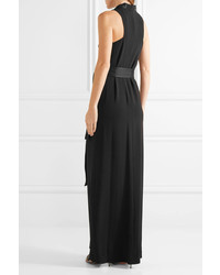 Robe de soirée en satin noire Halston