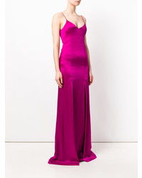 Robe de soirée en satin pourpre Galvan