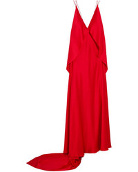 Robe de soirée en satin rouge