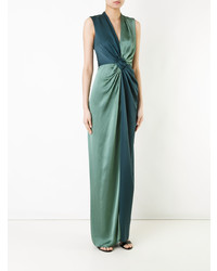 Robe de soirée en satin vert foncé Paule Ka