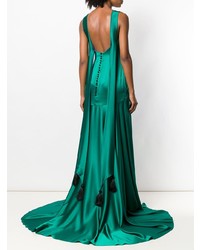 Robe de soirée en satin verte Parlor