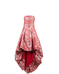 Robe de soirée en soie à fleurs rouge Zac Zac Posen
