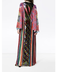 Robe de soirée en soie à patchwork multicolore Mary Katrantzou