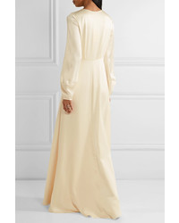 Robe de soirée en soie beige Temperley London