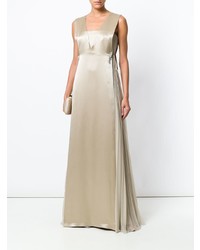 Robe de soirée en soie beige Alberta Ferretti