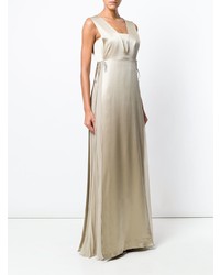 Robe de soirée en soie beige Alberta Ferretti