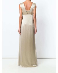 Robe de soirée en soie beige Alberta Ferretti