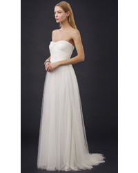 Robe de soirée en soie blanche Monique Lhuillier