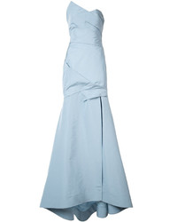 Robe de soirée en soie bleu clair Monique Lhuillier