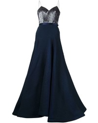 Robe de soirée en soie bleu marine Jason Wu