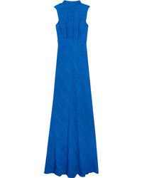 Robe de soirée en soie bleue Saloni