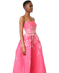 Robe de soirée en soie fuchsia Monique Lhuillier