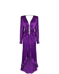 Robe de soirée en soie ornée violette