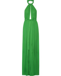 Robe de soirée en soie plissée verte Emilio Pucci