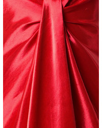 Robe de soirée en soie rouge Oscar de la Renta