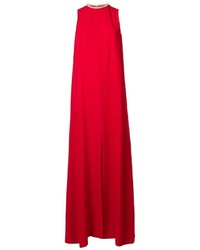 Robe de soirée en soie rouge Monique Lhuillier