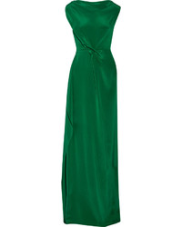 Robe de soirée en soie verte