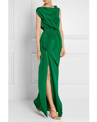 Robe de soirée en soie verte Roland Mouret