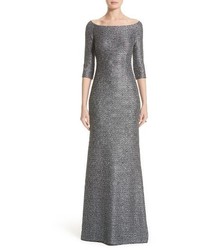 Robe de soirée en tricot grise