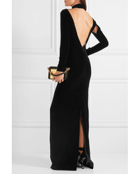 Robe de soirée en velours découpée noire Tom Ford