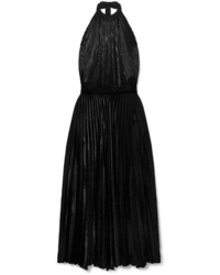 Robe de soirée en velours plissée noire Raquel Diniz
