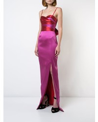 Robe de soirée fendue fuchsia Marchesa Notte