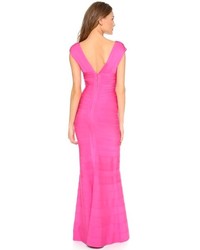 Robe de soirée fuchsia Herve Leger