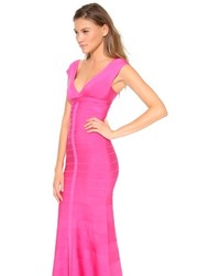 Robe de soirée fuchsia Herve Leger