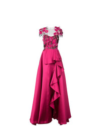 Robe de soirée fuchsia Marchesa Notte