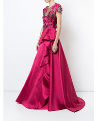 Robe de soirée fuchsia Marchesa Notte