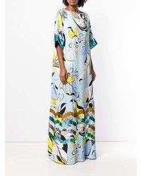 Robe de soirée imprimée bleu clair Emilio Pucci