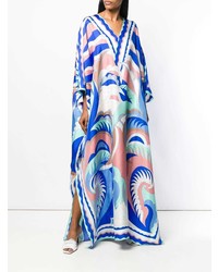 Robe de soirée imprimée bleue Emilio Pucci