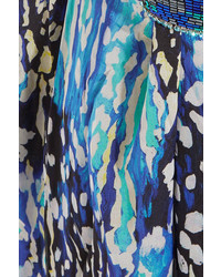 Robe de soirée imprimée bleue Matthew Williamson