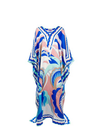 Robe de soirée imprimée bleue Emilio Pucci