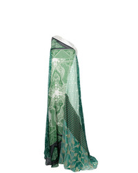 Robe de soirée imprimée cachemire vert menthe Etro