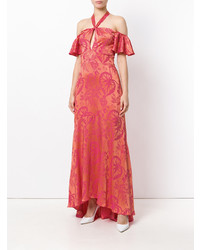 Robe de soirée imprimée fuchsia Temperley London