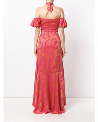 Robe de soirée imprimée fuchsia Temperley London